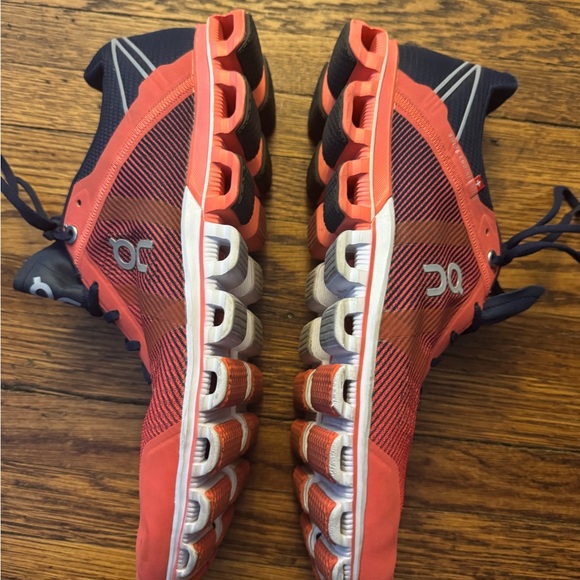 On Cloudflow Athletic Shoes Womens Size W10 Red Blue Mesh Running Outdoor Gym - Picture 8 of 13